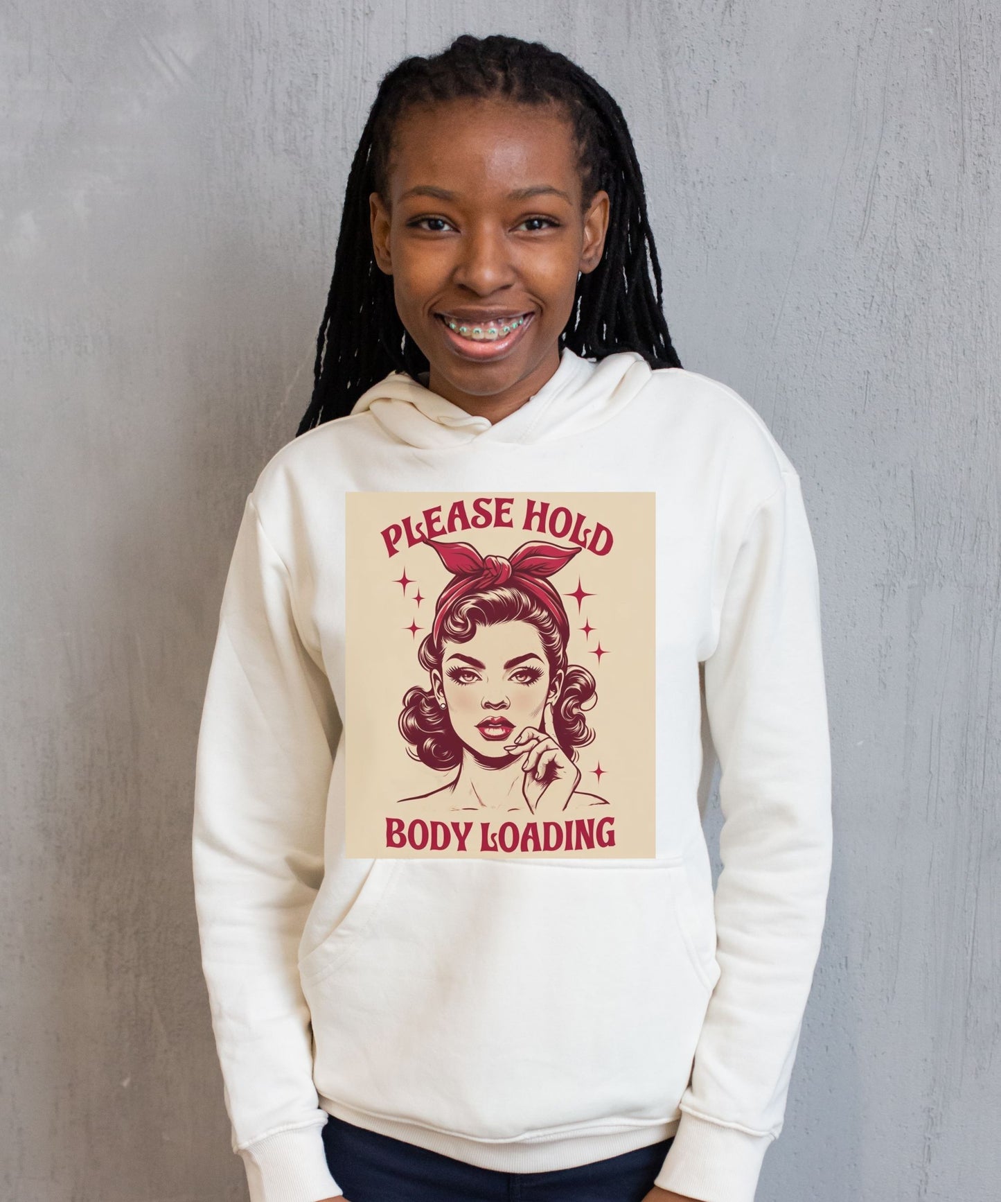 Please Hold… Body Loading, Digital Design | Motivational PNG File for T-Shirts & Apparel