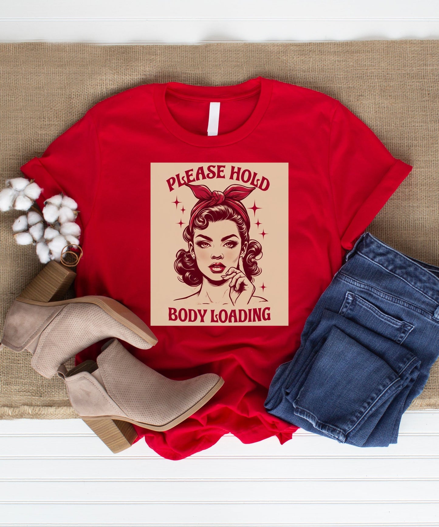 Please Hold… Body Loading, Motivational T-Shirt | Simple Streetwear Tee |Minimalist Aesthetic T-Shirt