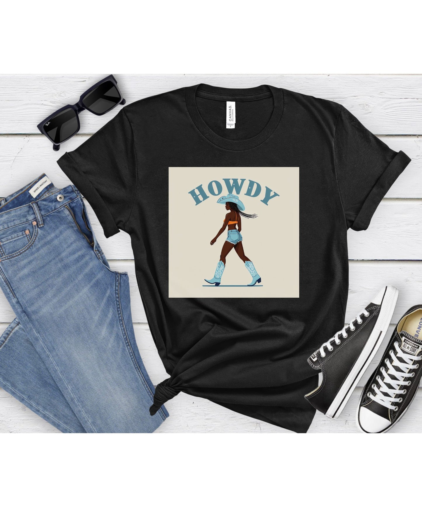 Black Cowgirl Howdy Digital Design – Western Graphic for T-Shirts & More