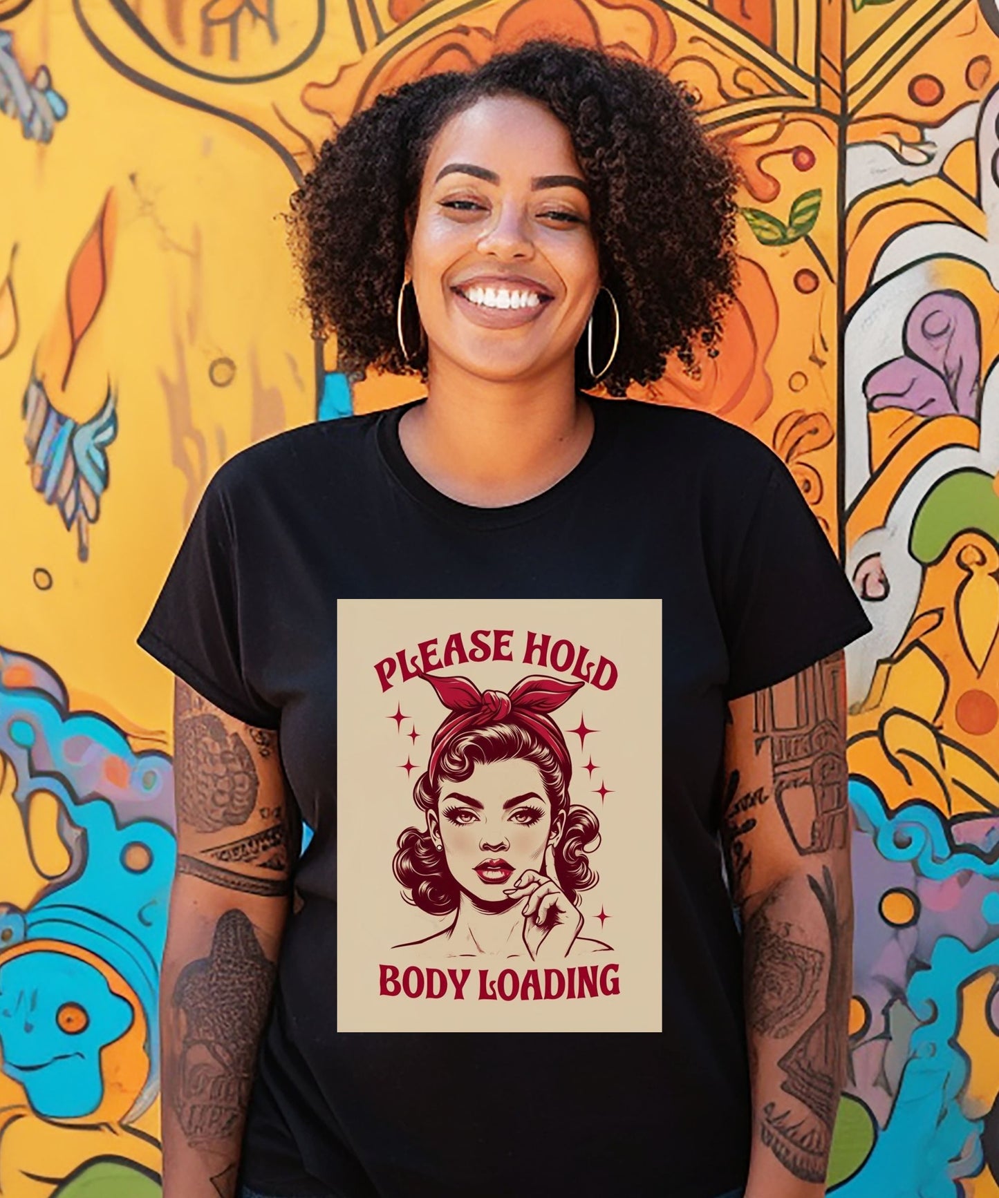 Please Hold… Body Loading, Motivational T-Shirt | Simple Streetwear Tee |Minimalist Aesthetic T-Shirt