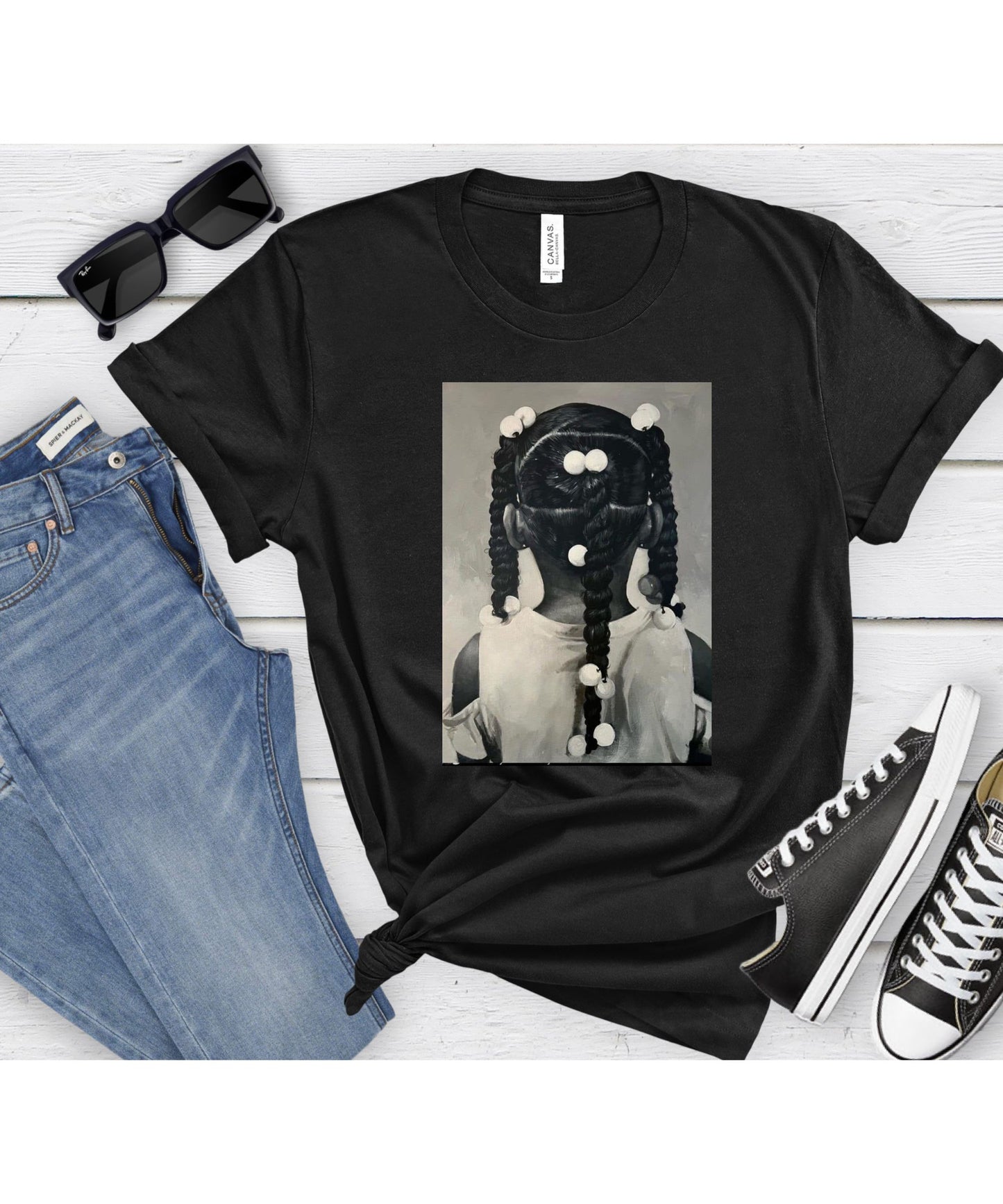 Braided Roots T-Shirt – Black Girl Magic Tee, Classic Black Girl Hair Art, Cultural Fashion