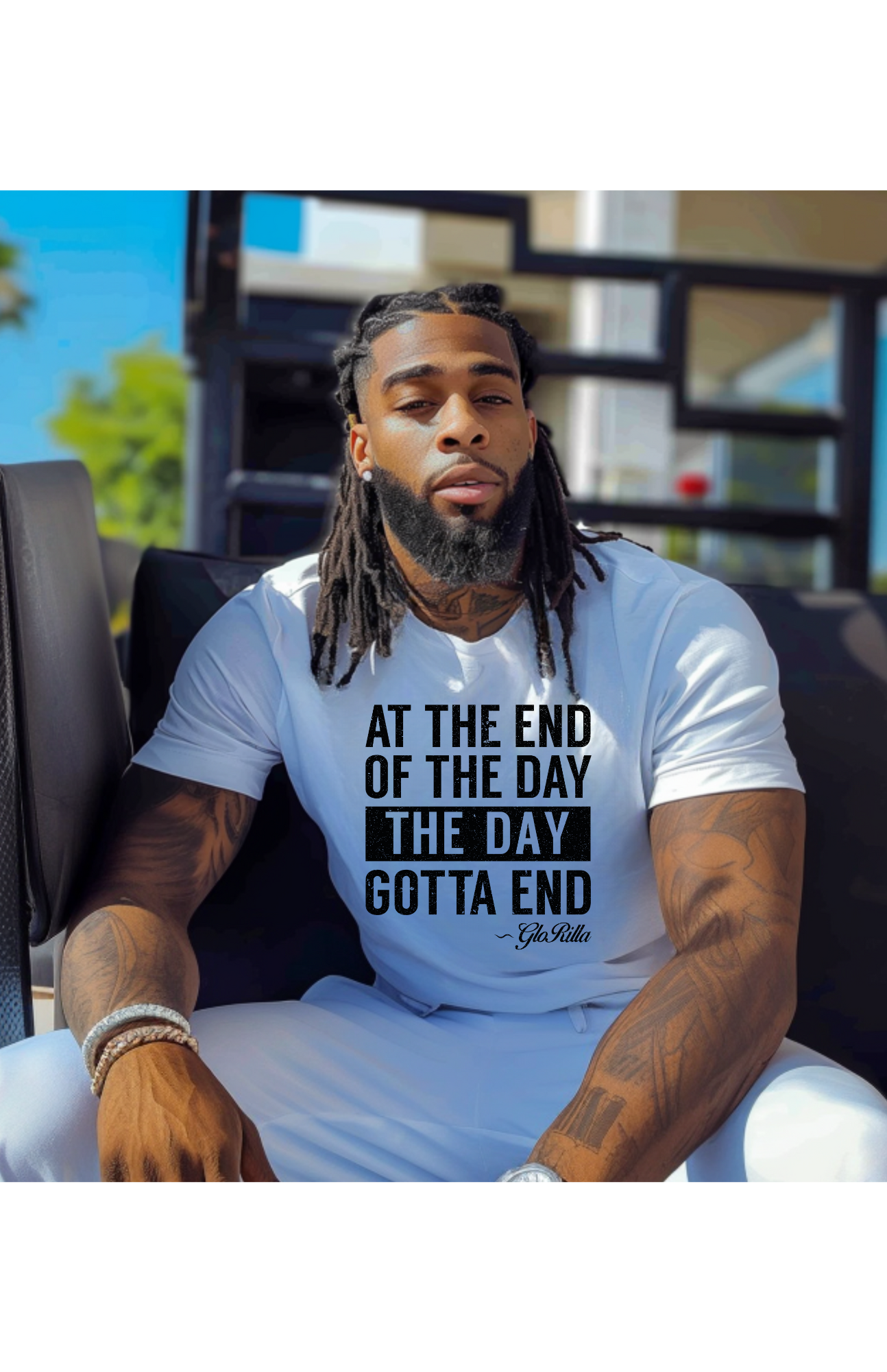 "At the End of the Day, the Day Gotta End" Bold and Inspirational T-Shirt | Bright Unisex T-Shirt