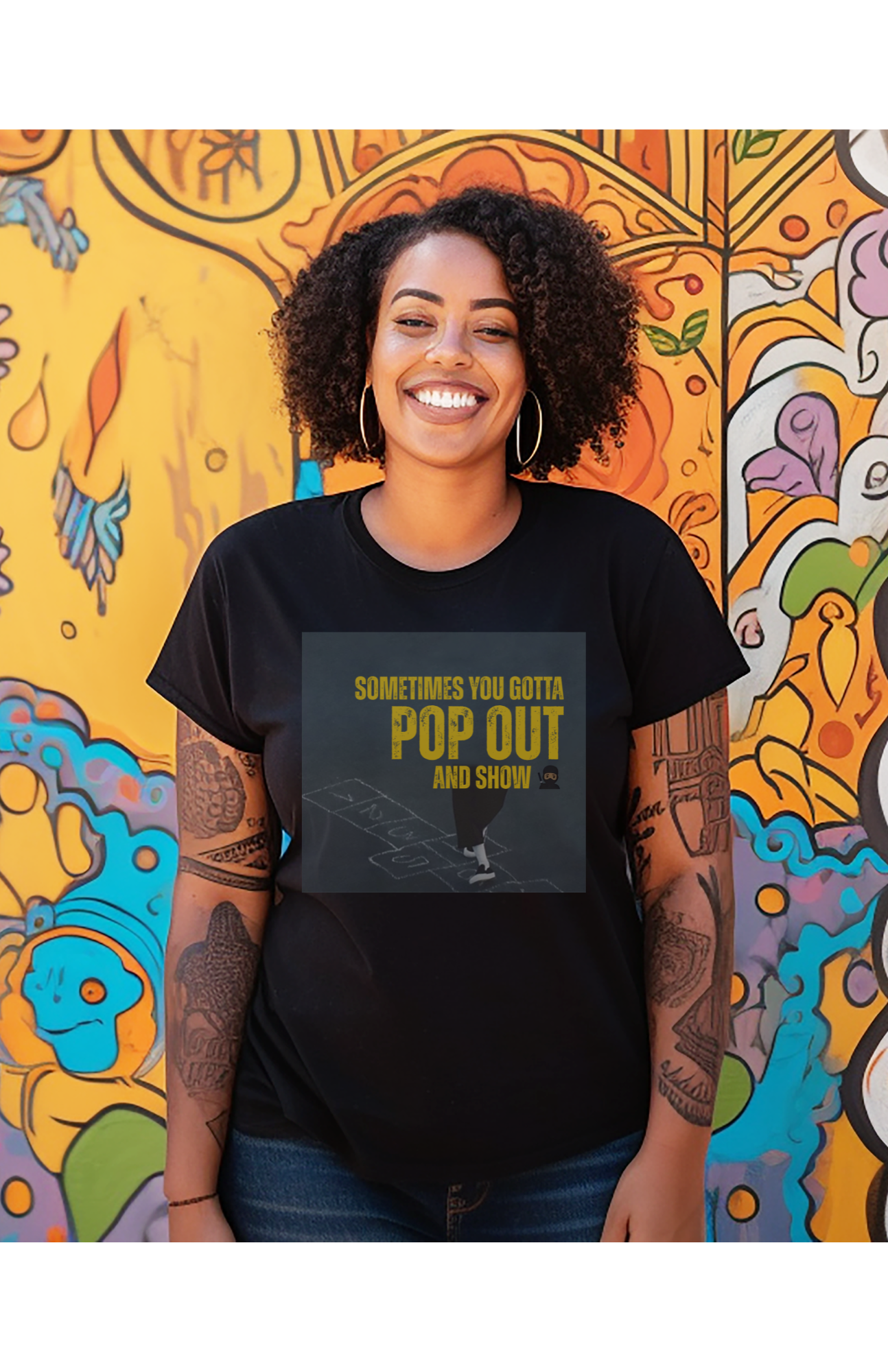 "Sometimes You Gotta Pop Out and Show" Graphic Tee - Unisex Hip-Hop Lyric T-Shirt, Music-Inspired Streetwear