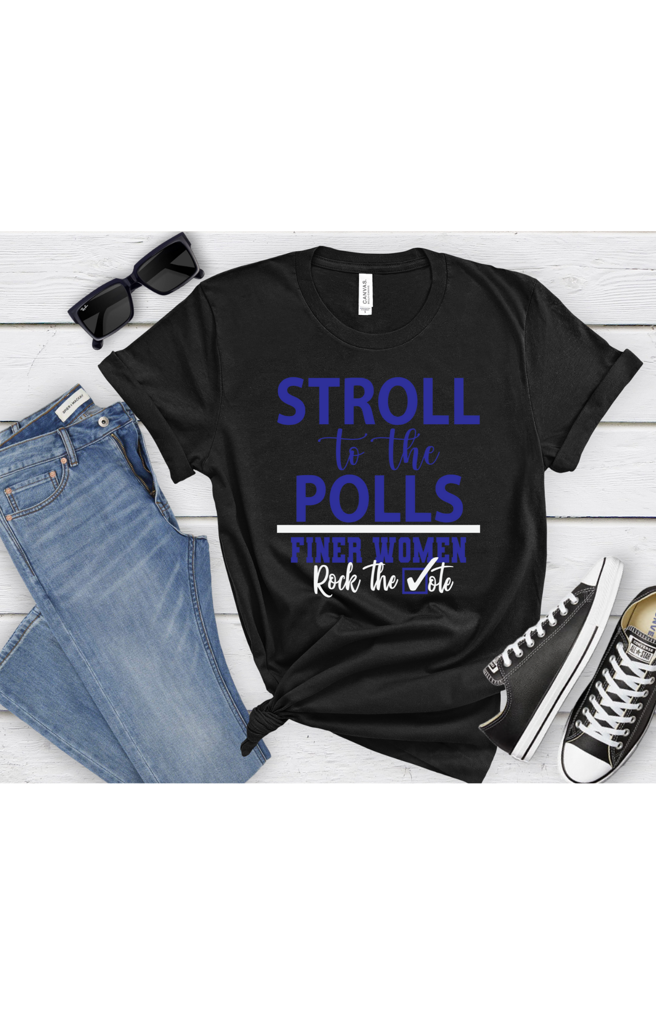 Stroll to the Polls T-Shirt - Zeta Phi Beta, Finer Women Rock the Vote, Sorority Supporting Tee, Motivational Election Apparel