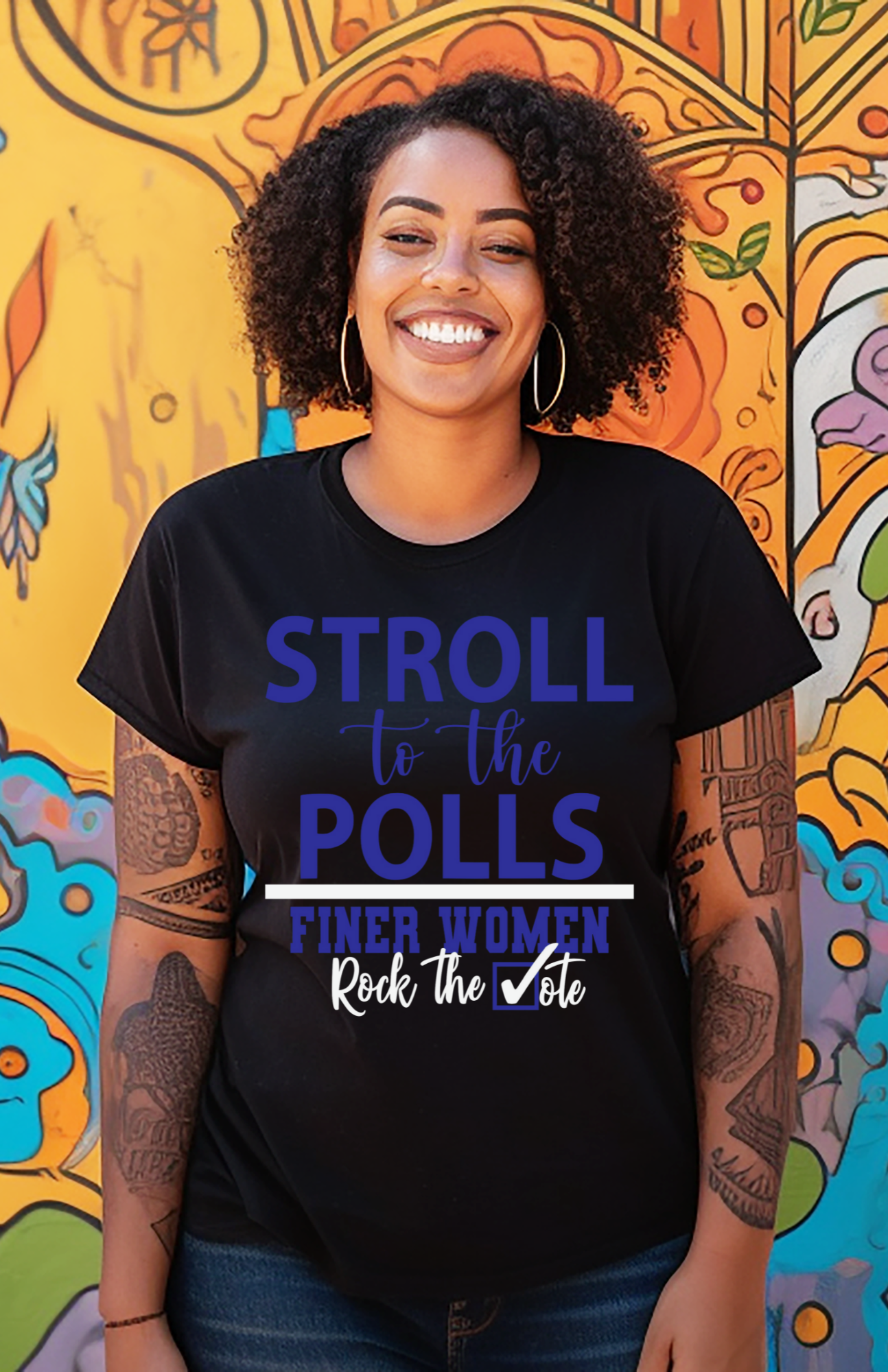 Stroll to the Polls T-Shirt - Zeta Phi Beta, Finer Women Rock the Vote, Sorority Supporting Tee, Motivational Election Apparel