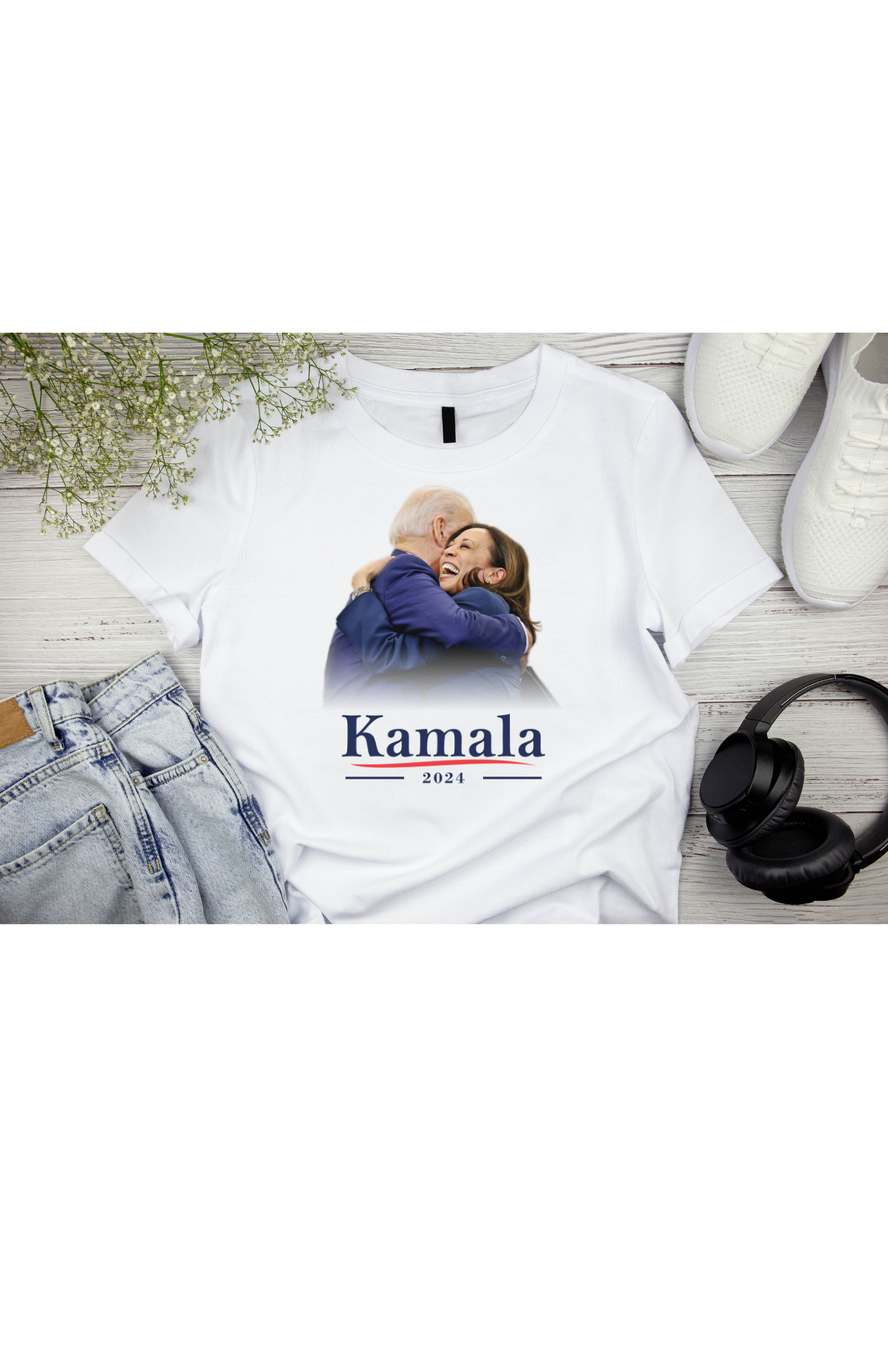 Kamala 2024: Empowerment in Every Step | Motivational T-Shirt in White