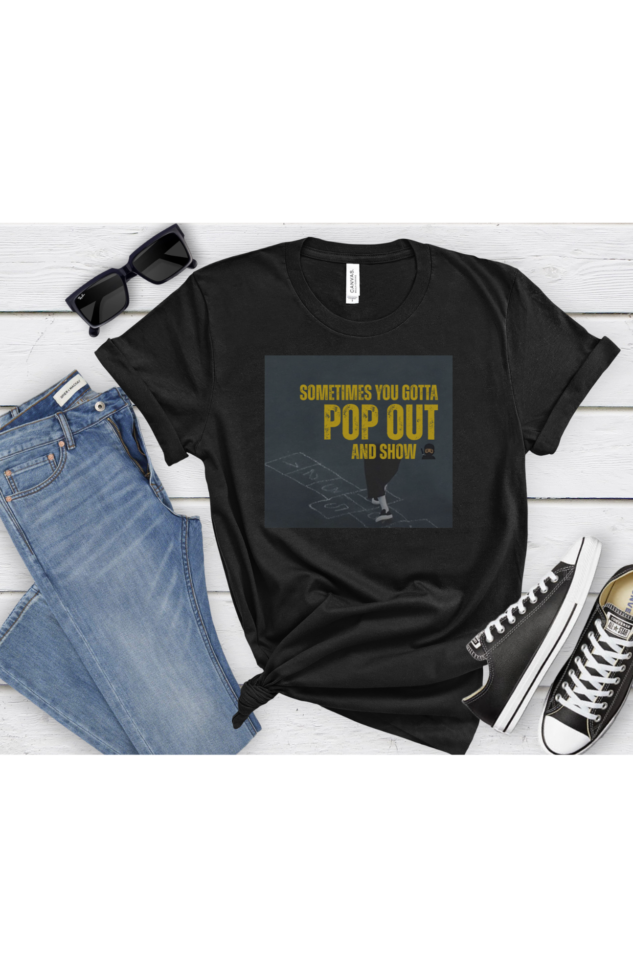 "Sometimes You Gotta Pop Out and Show" Graphic Tee - Unisex Hip-Hop Lyric T-Shirt, Music-Inspired Streetwear