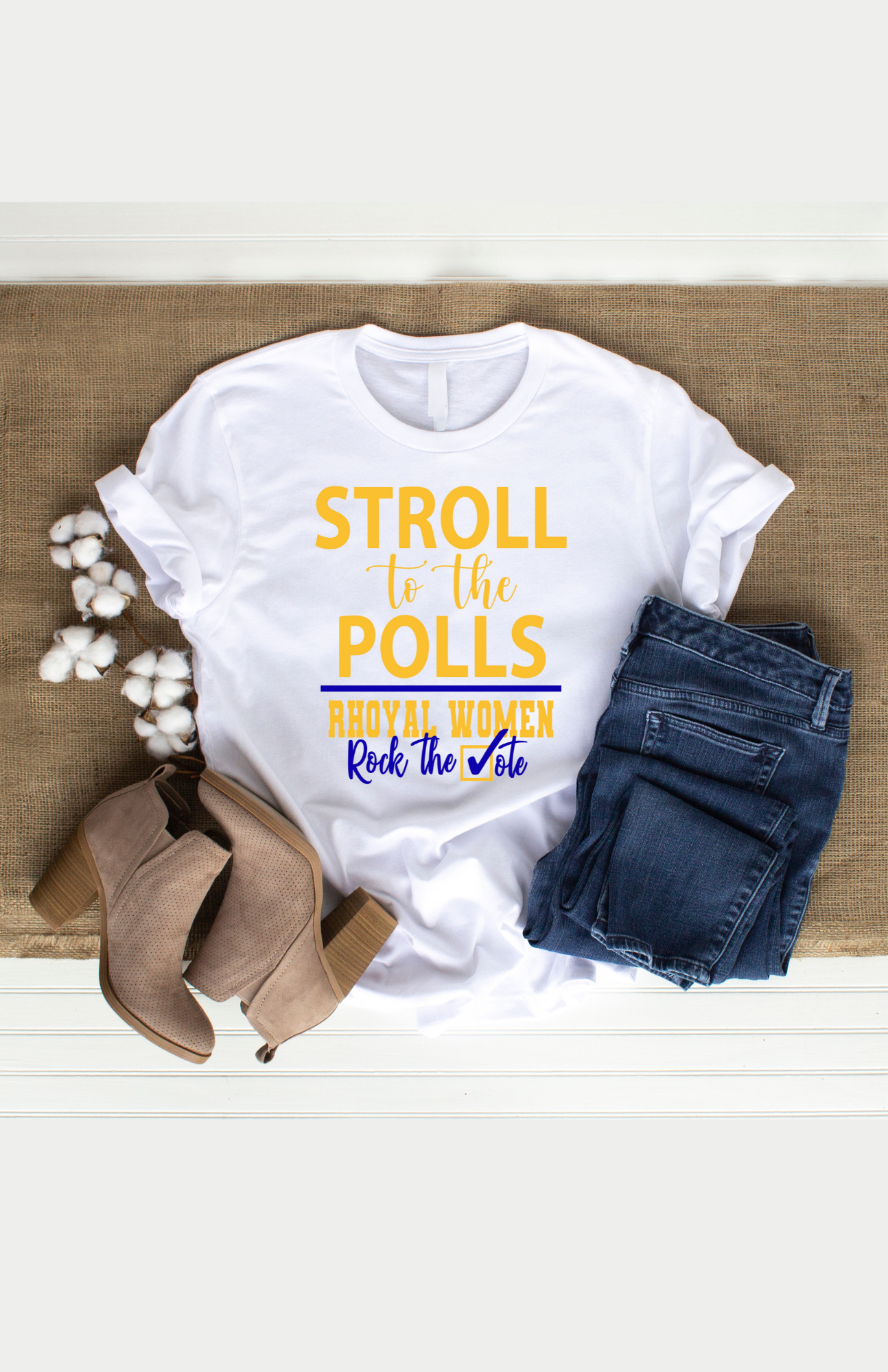 Stroll to the Polls T-Shirt - Sigma Gamma Rho, Rhoyal Women Rock the Vote, Sorority Supporting Tee, Motivational Election Apparel