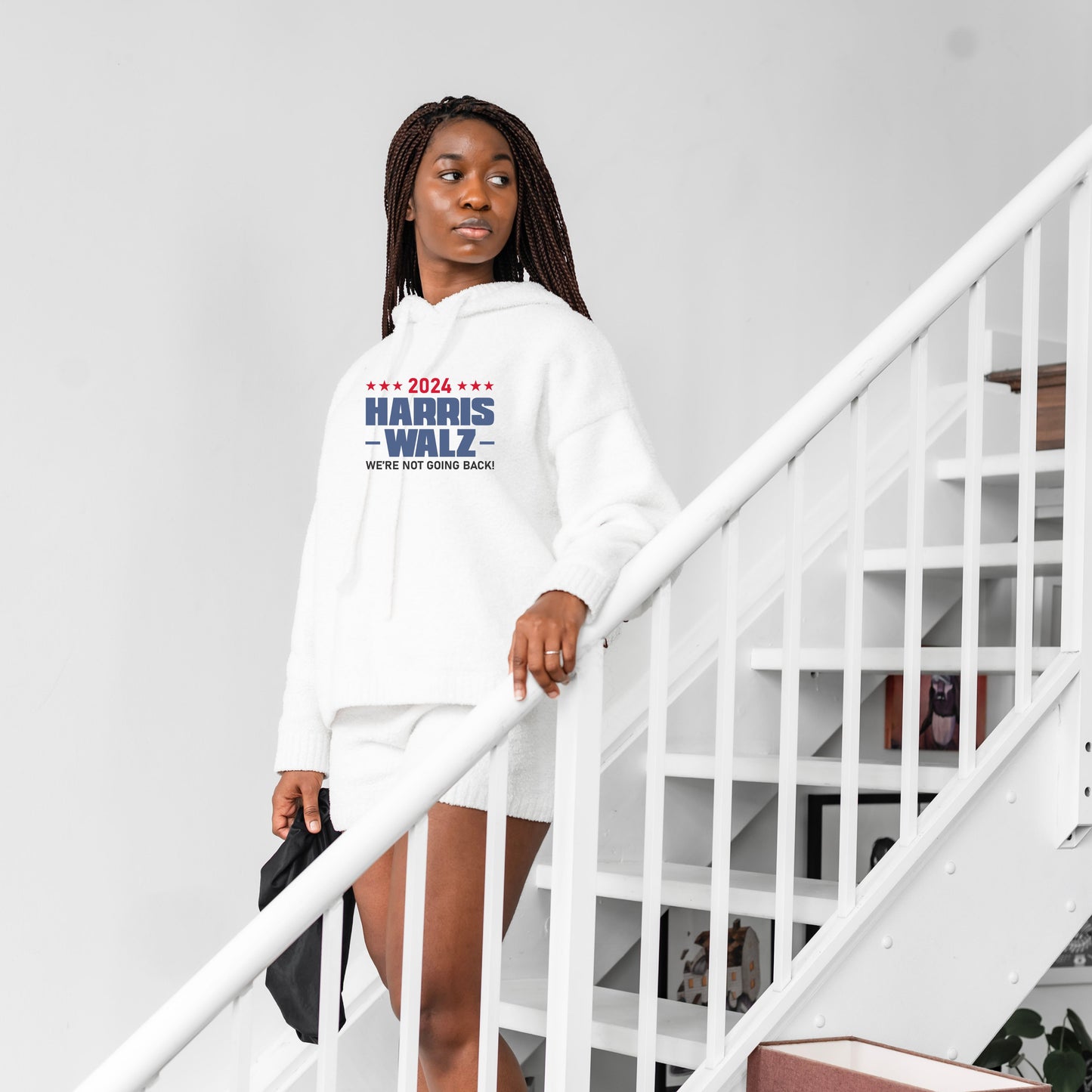 2024 Harris Walz We Are Not Going Back | Voting Rights, Social Justice, Equality Hoodie (2)