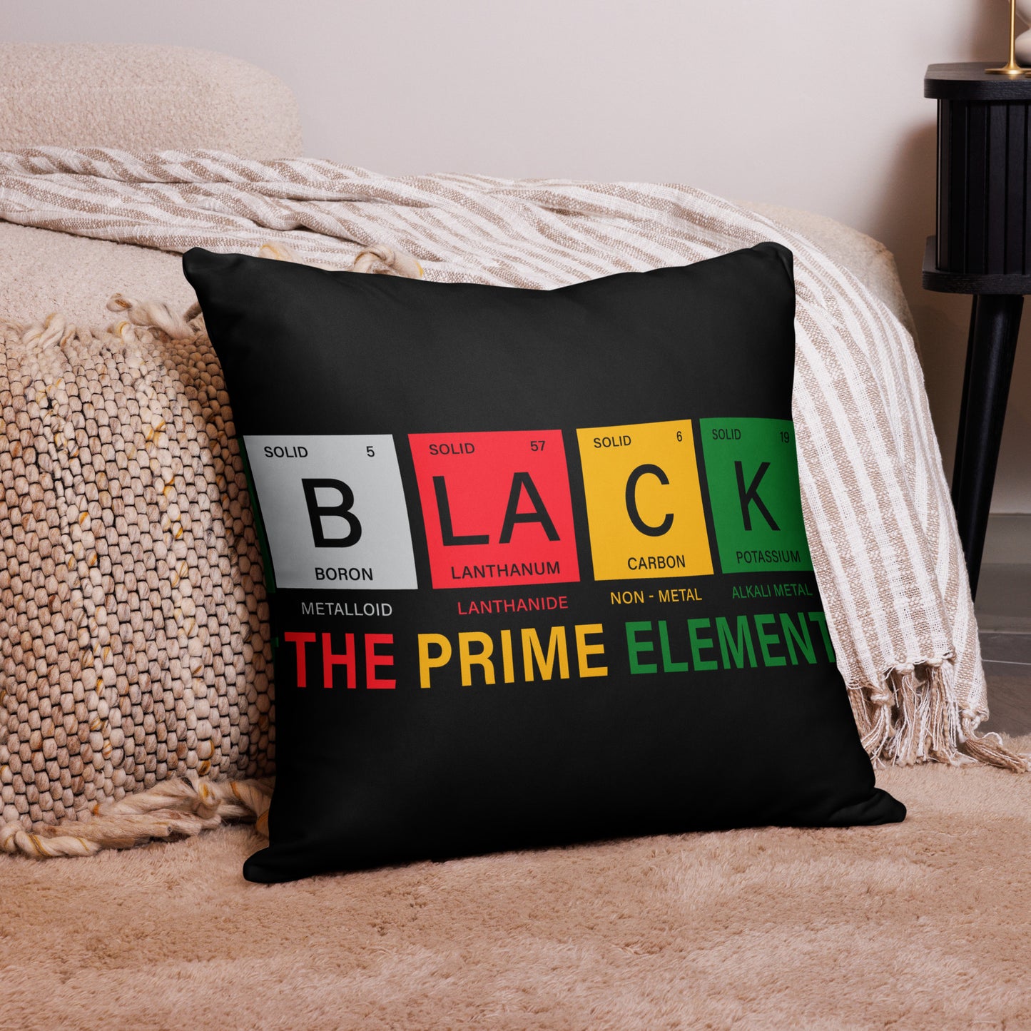 Black Element Color Pillow