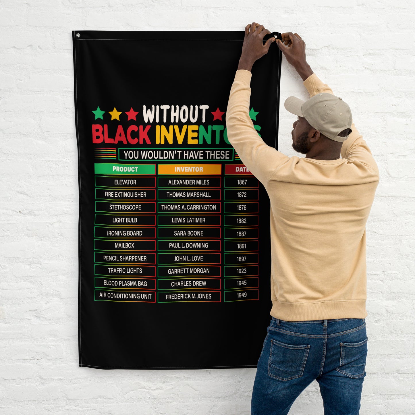 "List of Black Inventors" Themed - One Size Flag