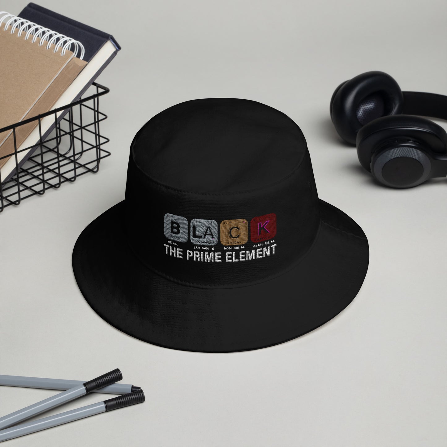 Black Element Themed Bucket Hat