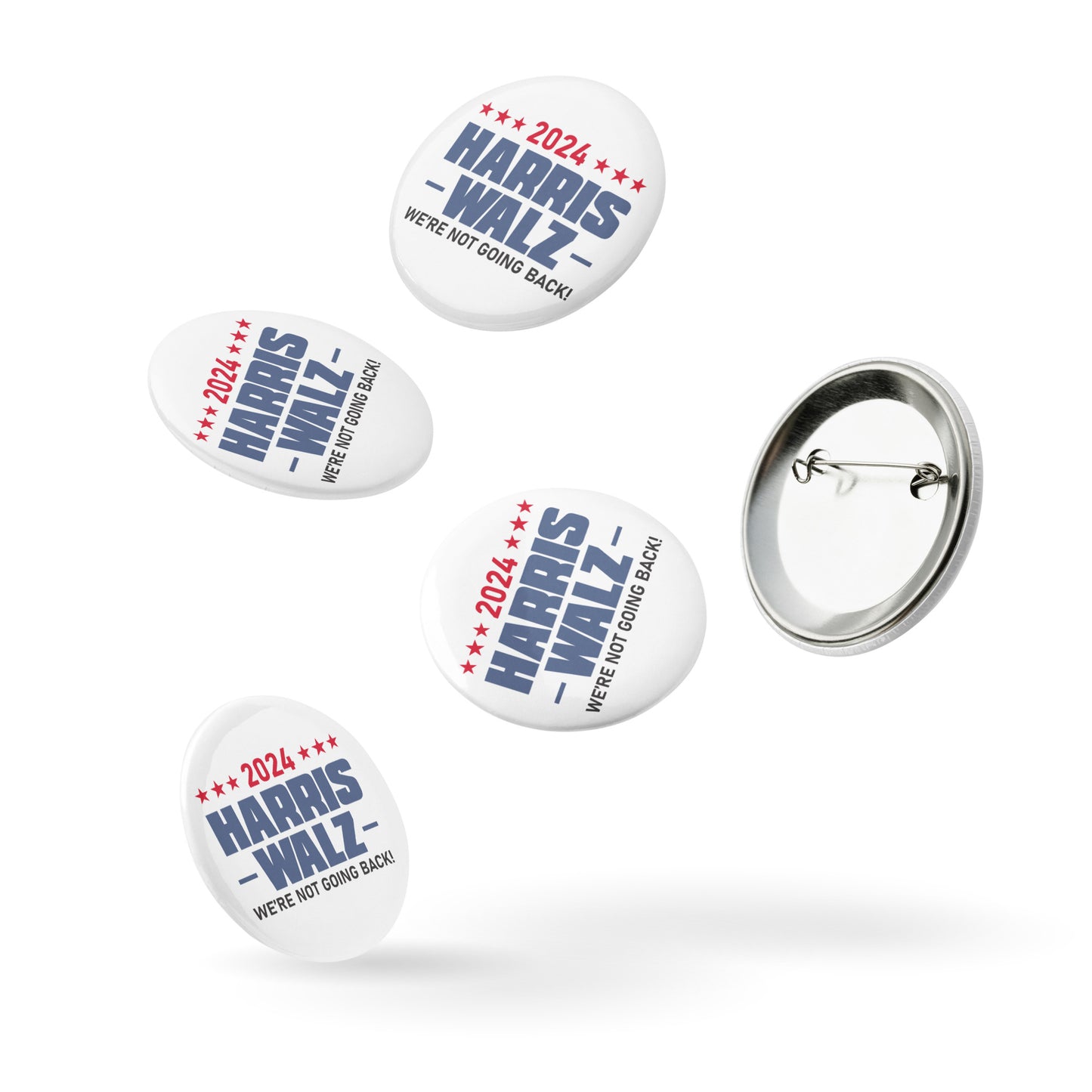 2024 Harris Walz We Are Not Going Back | Social Justice, Activism, Equality Set of pin buttons