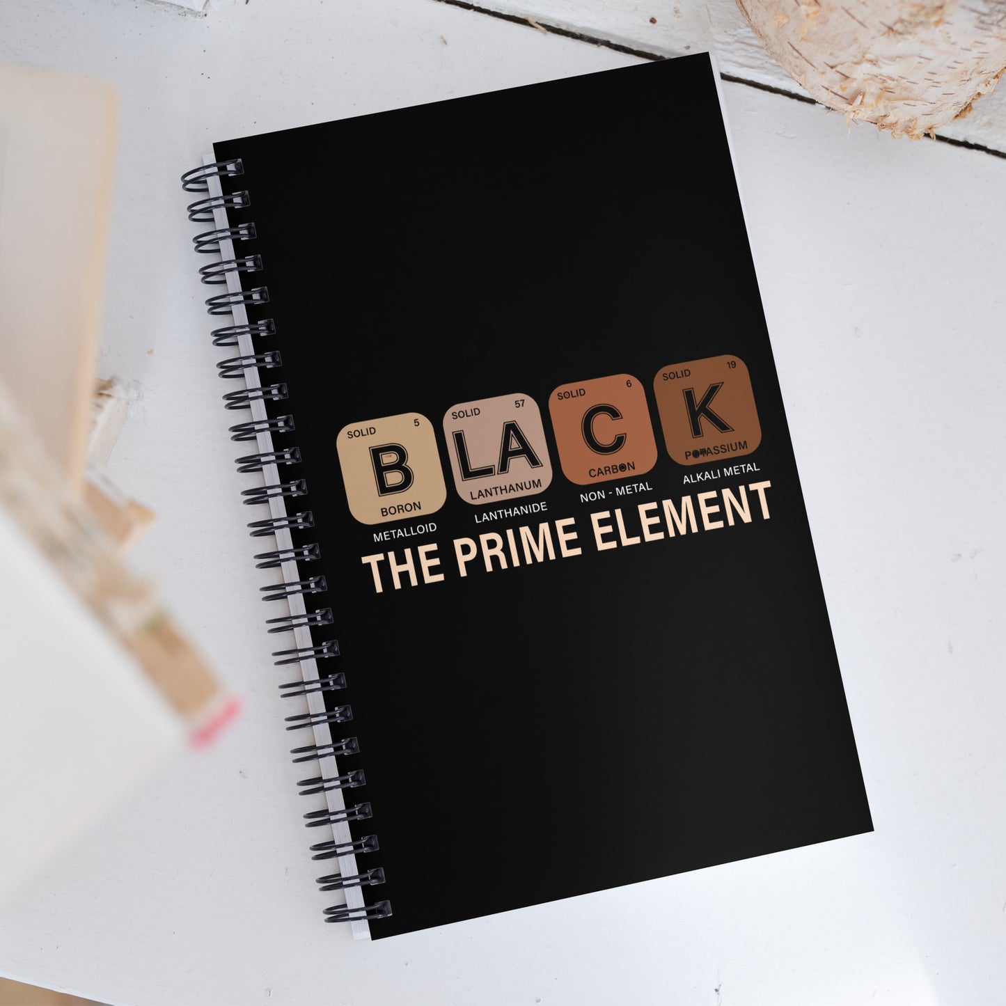 The "Black Element" Spiral notebook