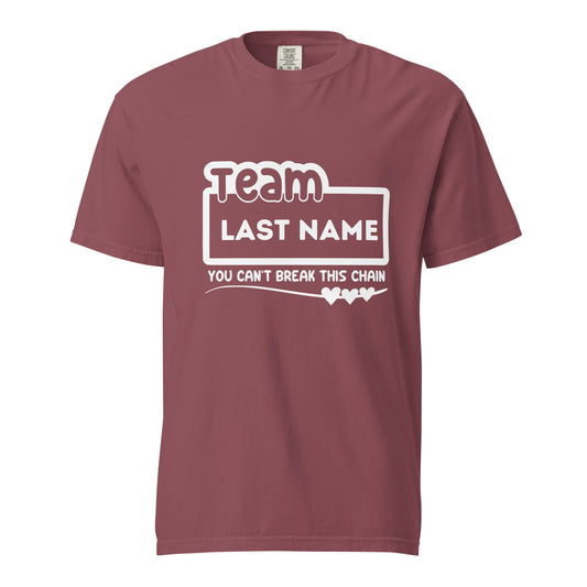 You Can't Break This Chain Custom Last Name Family Reunion T-Shirt | Personalized Family Gathering Tees | Unique Reunion Souvenirs