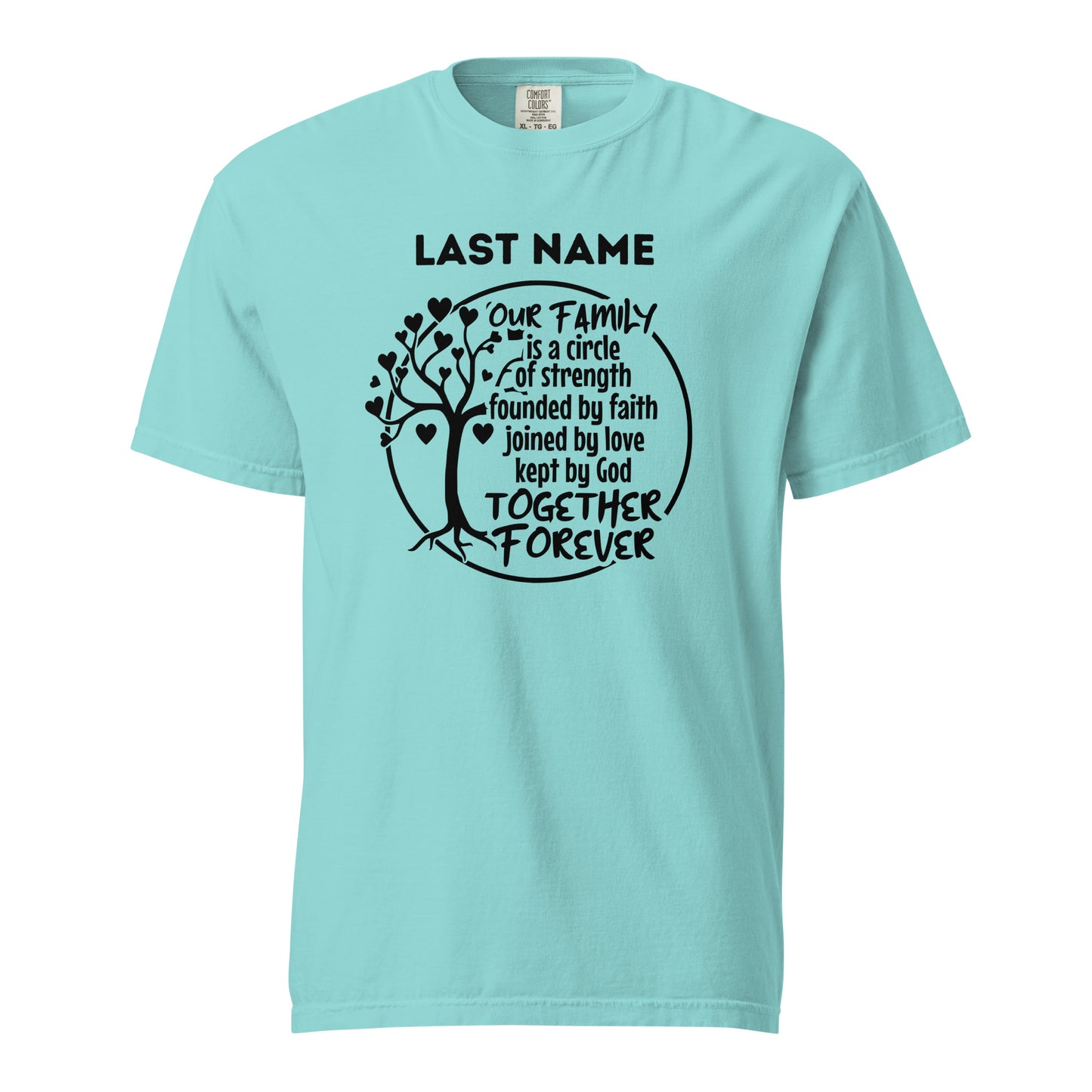 Family a Circle of Strength Shirt | Custom Family Name | Joined by Love & Founded On Faith | Gift for Family