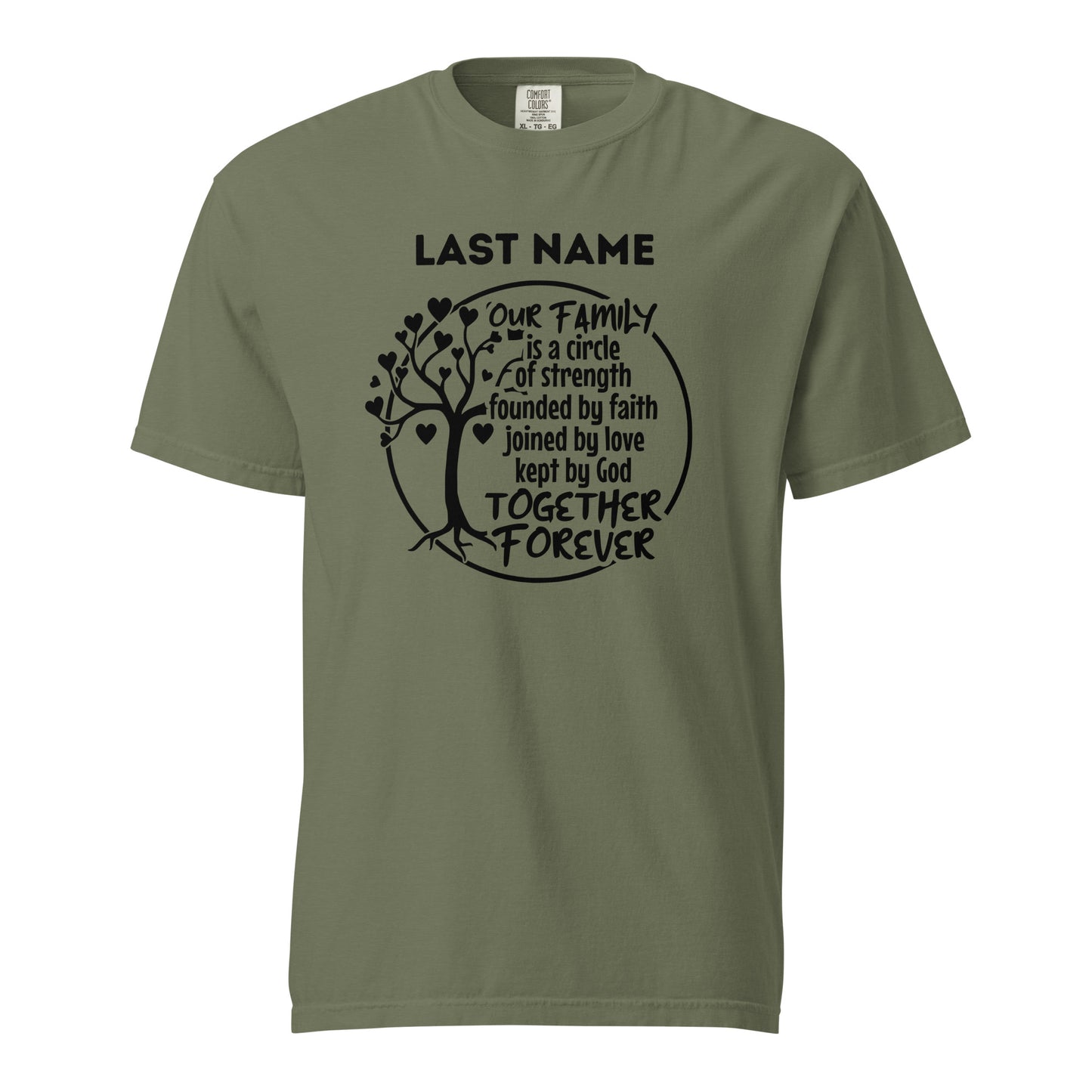 Family a Circle of Strength Shirt | Custom Family Name | Joined by Love & Founded On Faith | Gift for Family