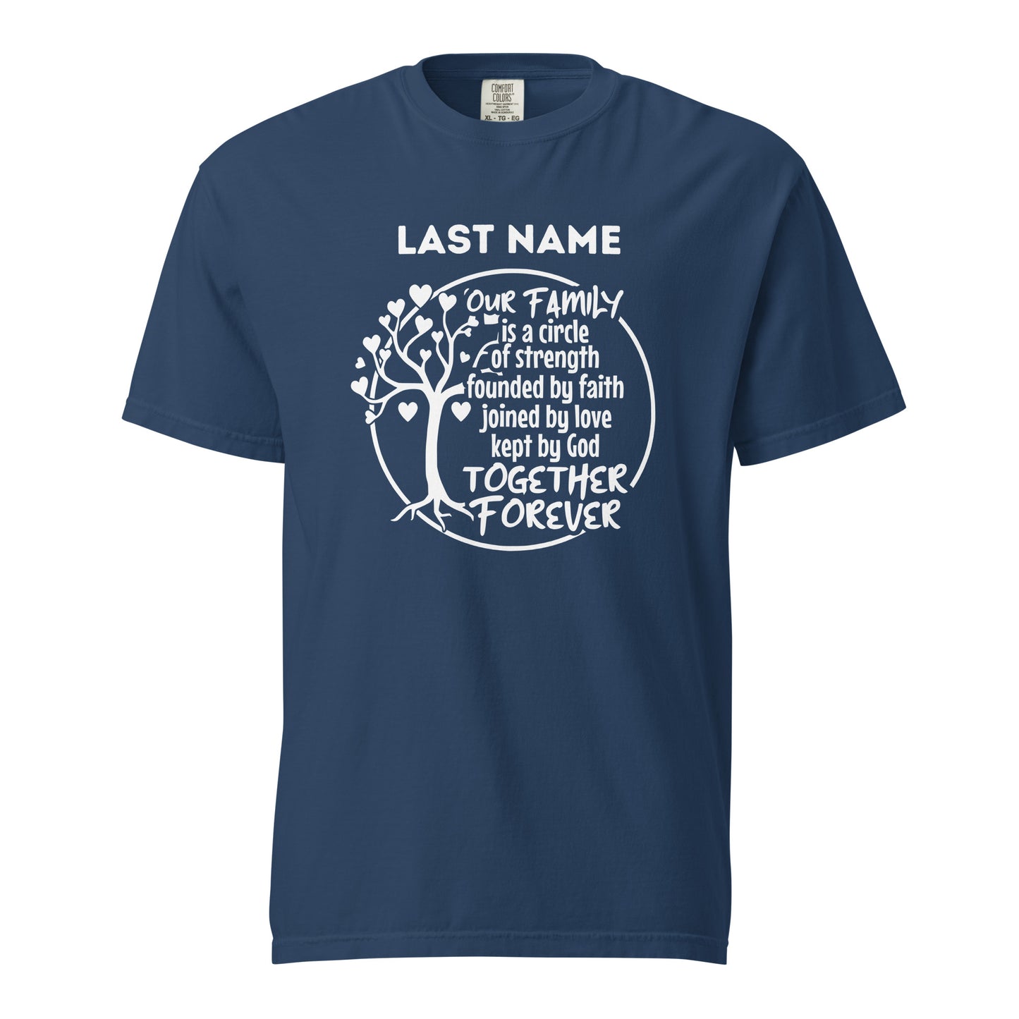 Family a Circle of Strength Shirt | Custom Family Name | Joined by Love & Founded On Faith | Gift for Family