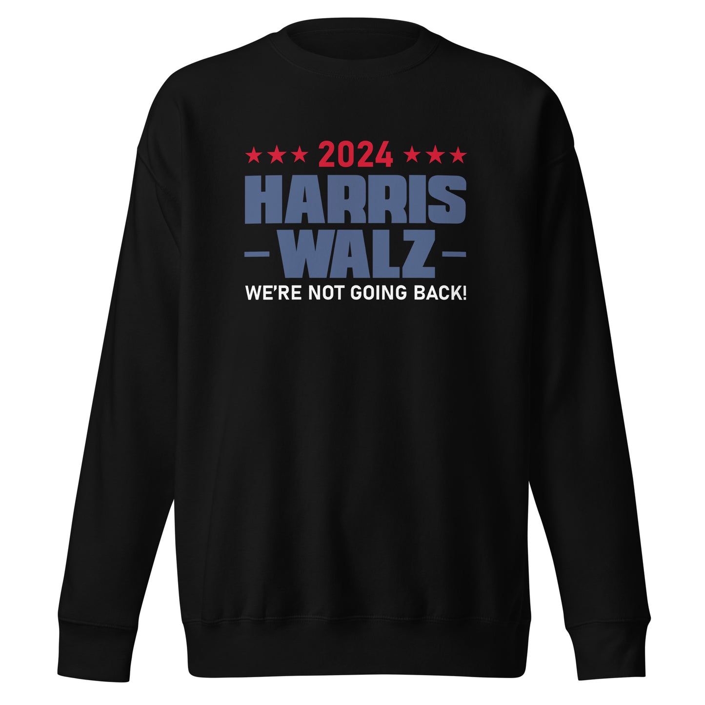 2024 Harris Walz We Are Not Going Back | Political Activism, Equality Unisex Premium Sweatshirt