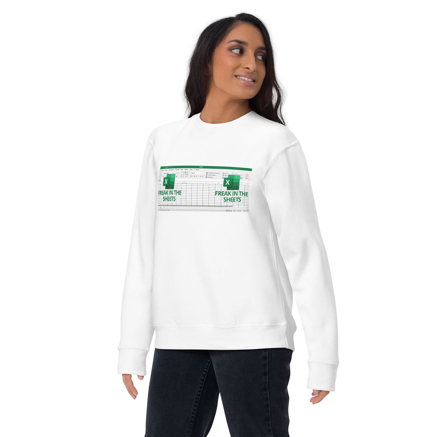 Freak in the Sheets | Excel Lover's Unisex Premium Sweatshirt - Data Analyst Gift | Spreadsheet Humor Sweatshirt | Tech Enthusiast Sweatshirt