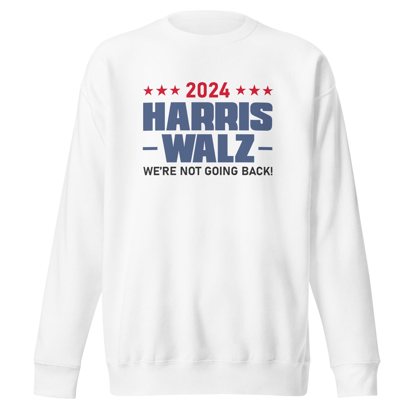 2024 Harris Walz We Are Not Going Back | Political Activism, Equality Unisex Premium Sweatshirt (2)