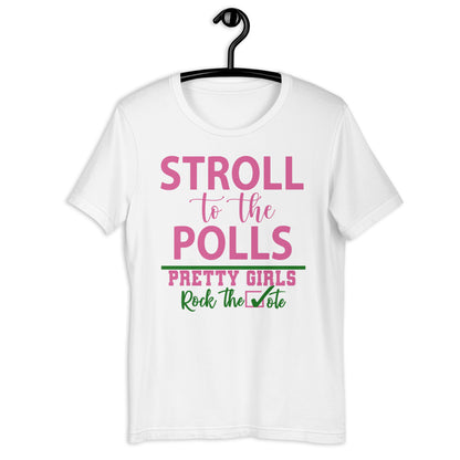 Stroll to the Polls T-Shirt - Alpha Kappa Alpha, Pretty Girls Rock the Vote, Sorority Supporting Tee, Motivational Election Apparel