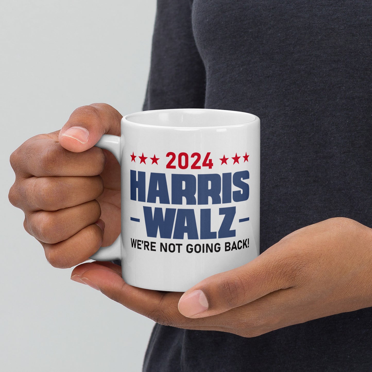 2024 Harris Walz We Are Not Going Back | Inspirational, Voting Rights, Equality Glossy Ceramic Coffee Mug