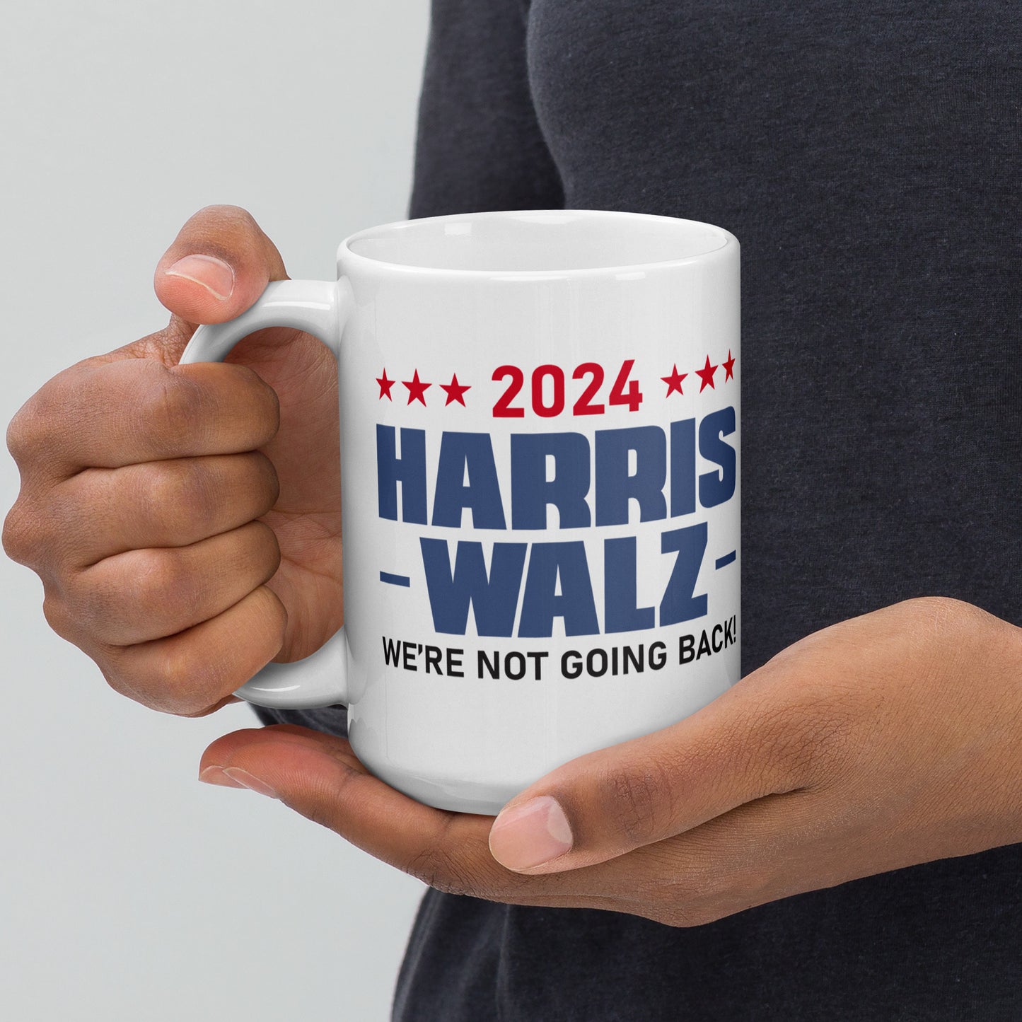 2024 Harris Walz We Are Not Going Back | Inspirational, Voting Rights, Equality Glossy Ceramic Coffee Mug