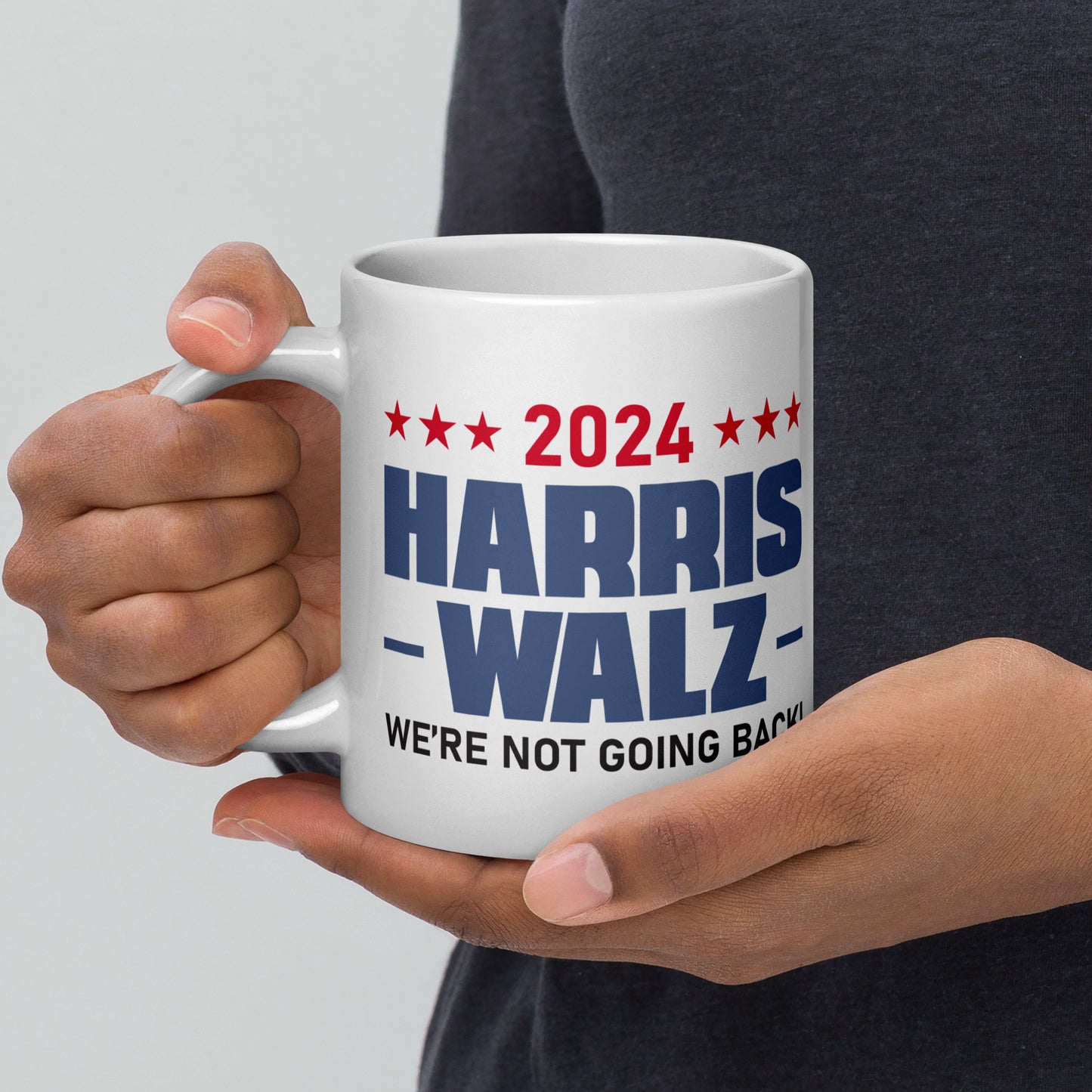 2024 Harris Walz We Are Not Going Back | Inspirational, Voting Rights, Equality Glossy Ceramic Coffee Mug