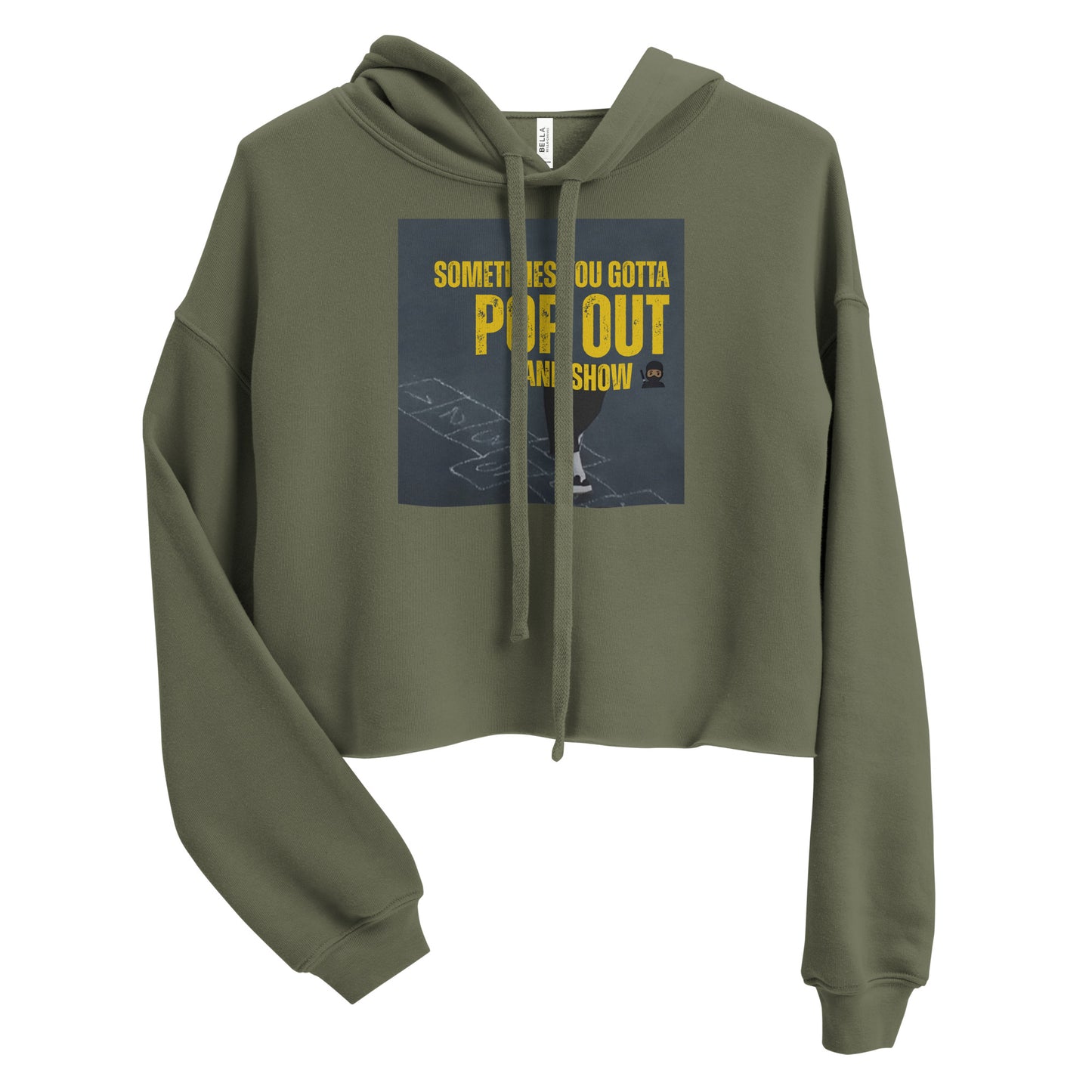 "Sometimes You Gotta Pop Out and Show" Crop Hoodie - Trendy Music Lyric Apparel