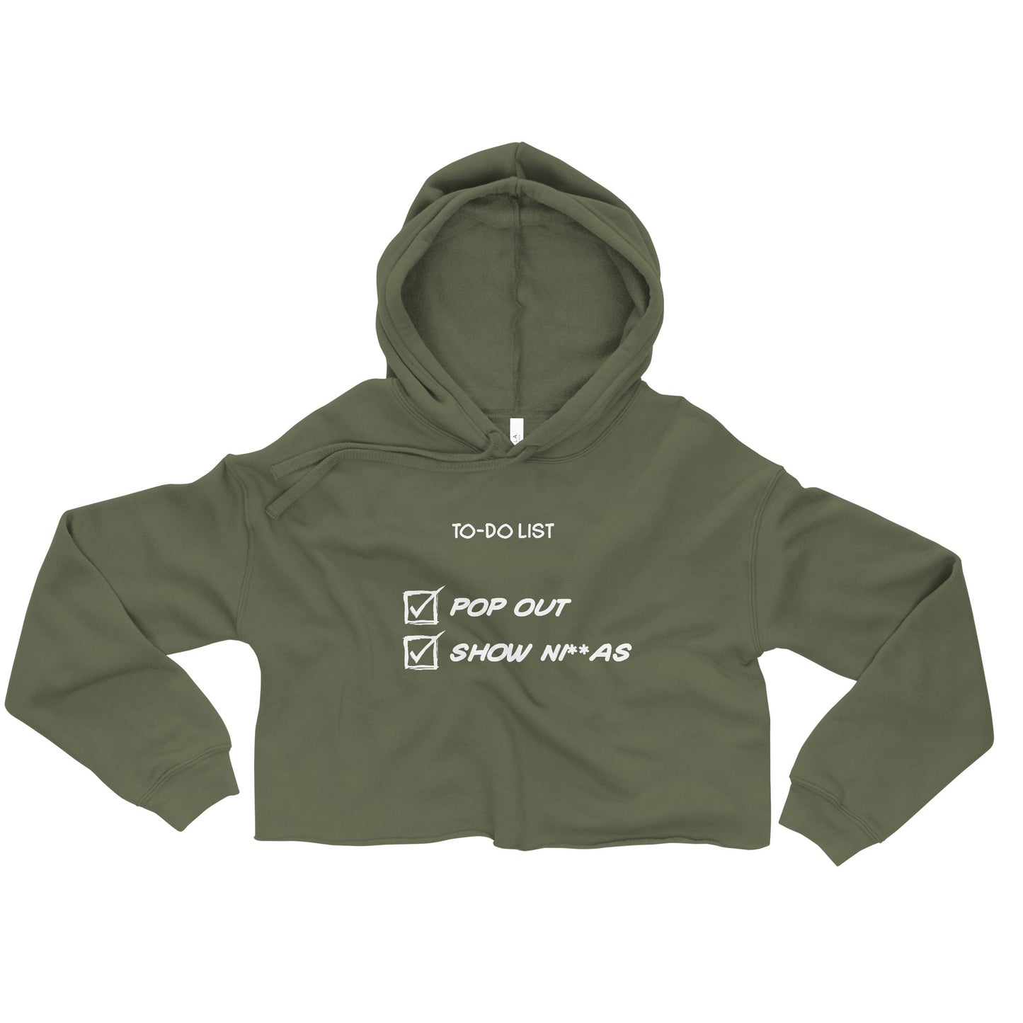 "Pop Out and Show Ninja" Inspirational To-Do List Design - Bold and Motivational Crop Hoodie