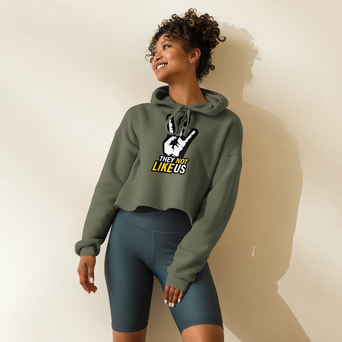 They Not Like Us - Unisex Crop Hoodie  | Hip-Hop Inspired Motivational Crop Hoodie